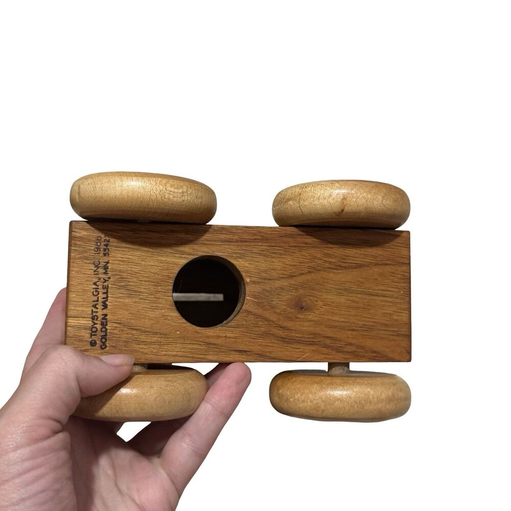 Vintage Wood Car Vehicle 80s 70s Savings Bank Piggy Bank Set Of 3 Toys - Picture 6 of 16